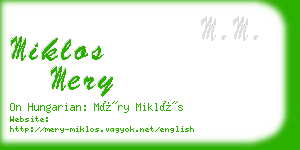 miklos mery business card